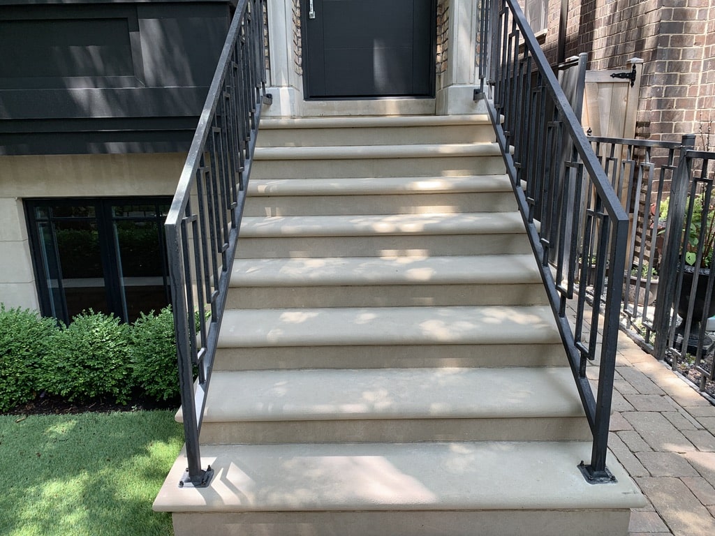 Limestone Step Cleaning After Lincoln Park Chicago