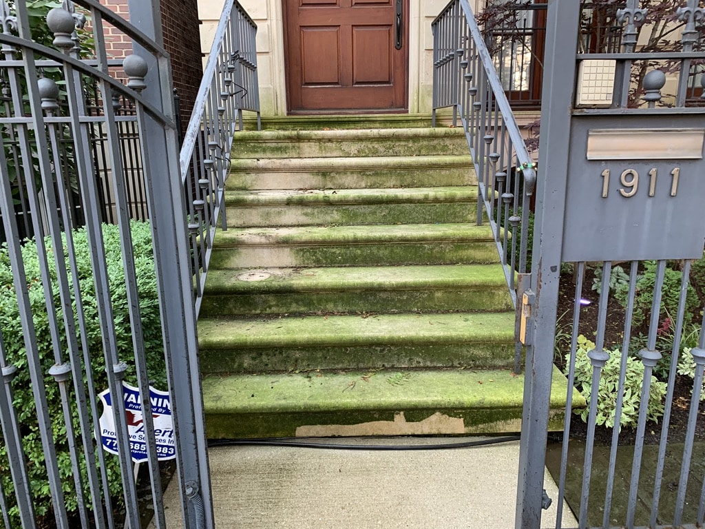 Front Step Pressure Washing Before Lincoln Park Il