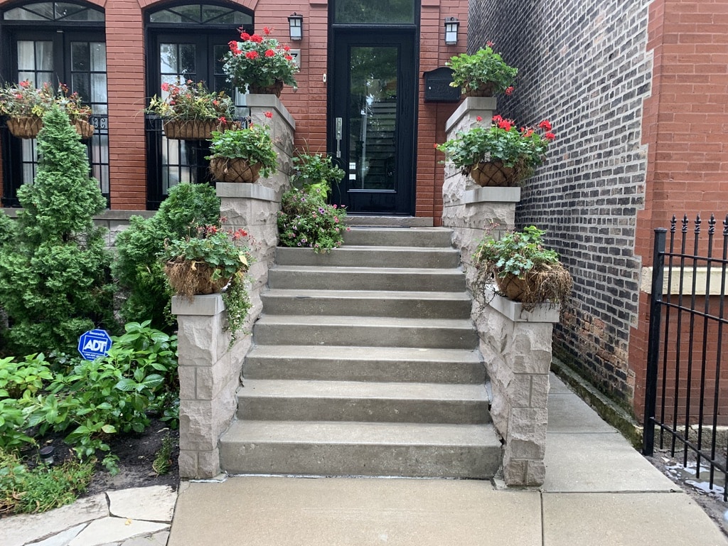 Limestone Stair Pressure Washing AfterLincoln Park Chicago